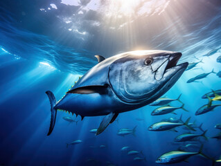 Tuna in its Natural Habitat, Wildlife Photography, Generative AI