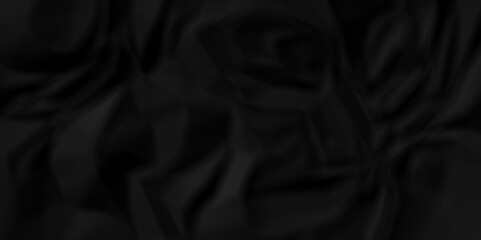Dark crumple black paper wrinkled poster template ,blank glued creased paper texture background. black paper crumled backdrop background. used for cardboard and clarkboard. - obrazy, fototapety, plakaty