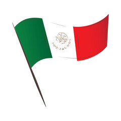 Isolated colored waving flag of Mexico Vector