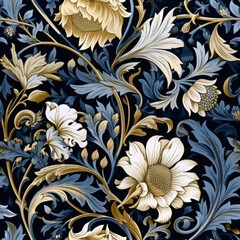 Vintage floral pattern, Seamless retro texture, Classic vintage wallpaper