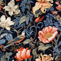 Vintage floral pattern, Seamless retro texture, Classic vintage wallpaper