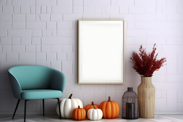 Fall Blank frame, Fall Wall Artwork Wood Frame Mockup