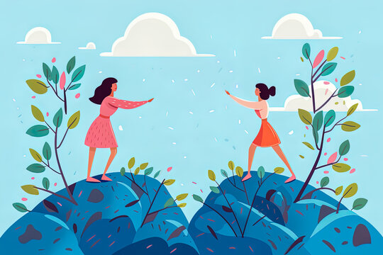 Illustrations of people embracing unexpected setbacks as opportunities for growth and change