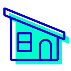 家、建物を表す2色スタイルのアイコン