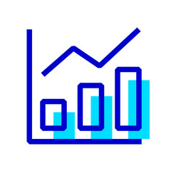 金融、グラフを表す2色スタイルのアイコン