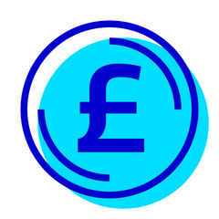 Obraz premium 金融、通貨、ポンドを表す2色スタイルのアイコン