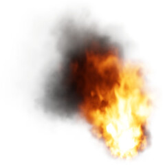 Fire flame on transparent background. 3D render.