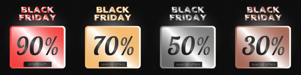 Black Friday. Discount percentage design web banner layout template. Vector illustration