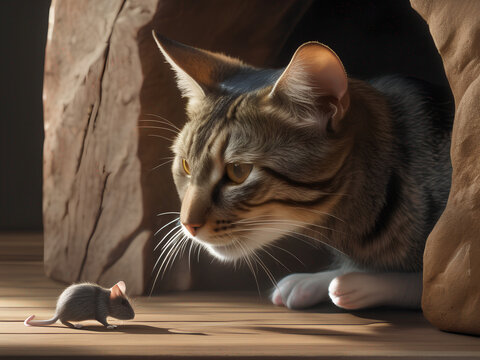 The Cat and the Mouse: A Tale of Curiosity and Courage