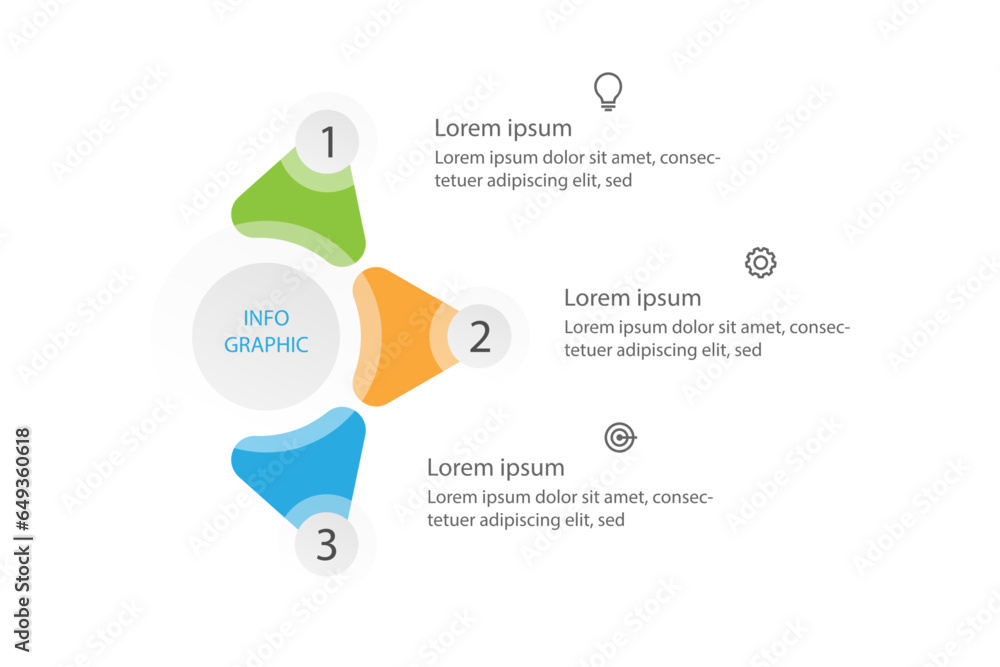 Aufkleber modern design template infographic element with circle concept and three options