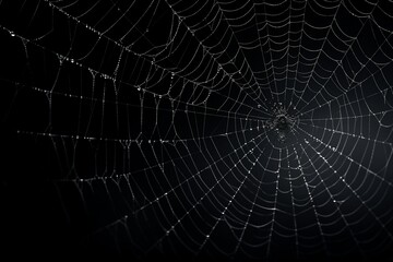 Spider's Web on Black Background