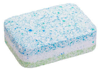 Dishwashing detergent tablet isolated 