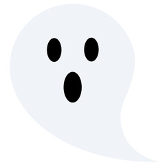 Fototapeta premium Ghost icon vector illustration for Halloween event celebration. Simple ghost icon that can be used as symbol, sign or decoration. Spirit phantom icon graphic resource for happy Halloween vector design