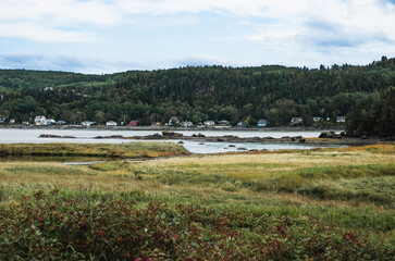 Riverside houses in Quebec, Canada