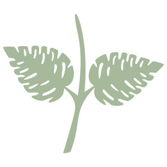 Green Leaf vector isolated on white background. Leaves in modern flat style