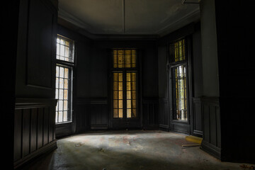 Inside the black abandoned villa