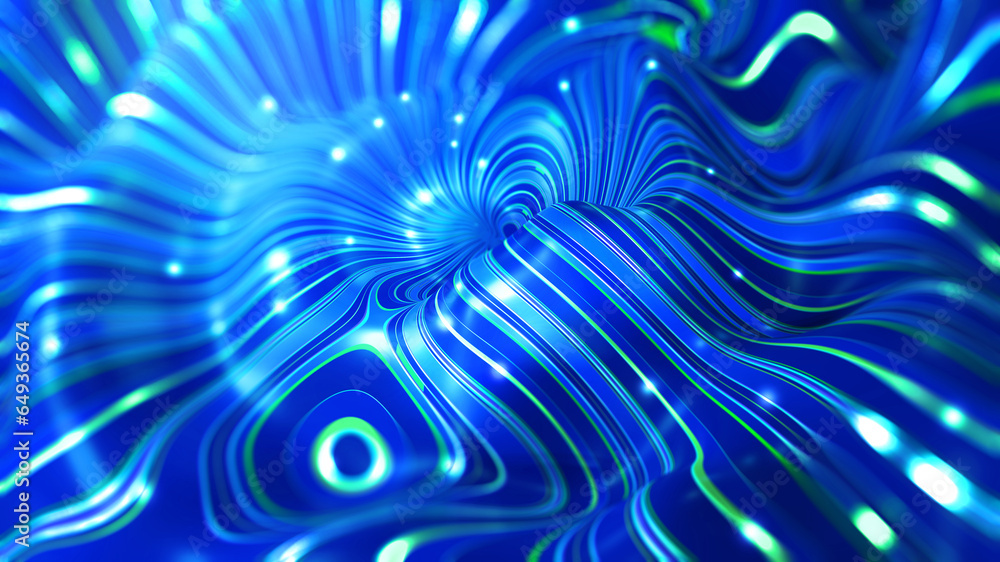 Poster orbit of abstract currents, information flow, twisted and tangled strings, uncertainty of emotions, 