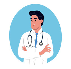 Fototapeta premium Avatar of a smiling doctor, medical worker.