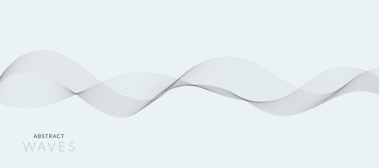 Abstract wave element for design. Digital frequency track equalizer. Stylized line art background. Vector illustration of smoky waves background