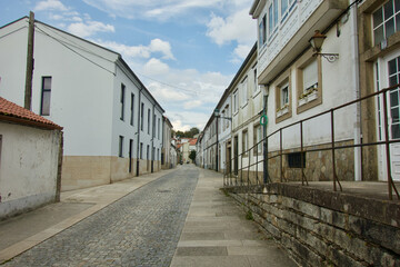 Fototapeta na wymiar Santiago de Compostela town street in Spain, Camino Primitivo