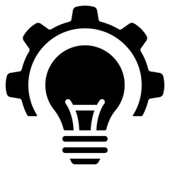 Idea Bulb Gear Icon