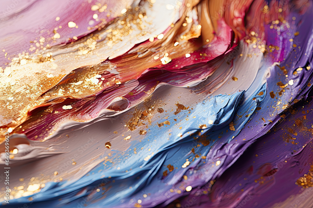 Poster make up painting with colorful stripes, solid brushstroke