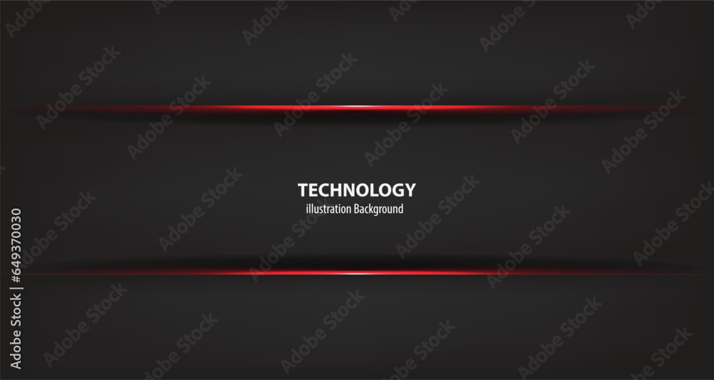 Poster abstract black and red frame modern tech template background