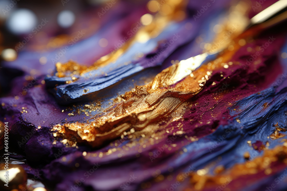 Poster make up painting with colorful solid brushstroke