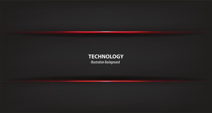 Abstract  black and red  frame  modern tech template background