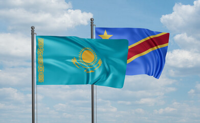 Congo and Kazakhstan flag