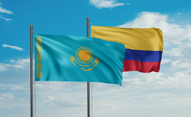 Colombia and Kazakhstan flag