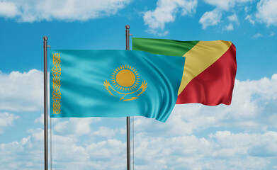 Congo and Kazakhstan flag