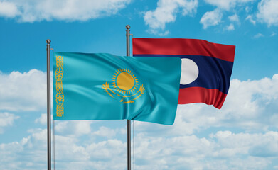 Laos and Kazakhstan flag