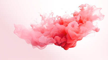 Fototapeta premium Pink abstract background with liquid splashes in the air, light crimson, serene watercolors.
