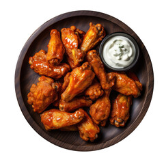 Buffalo Chicken Wings Isolated on a Transparent Background