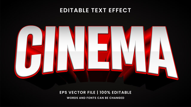 Cinema movie 3d editable text effect