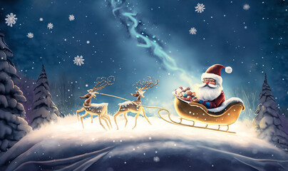 santa claus on a sleigh