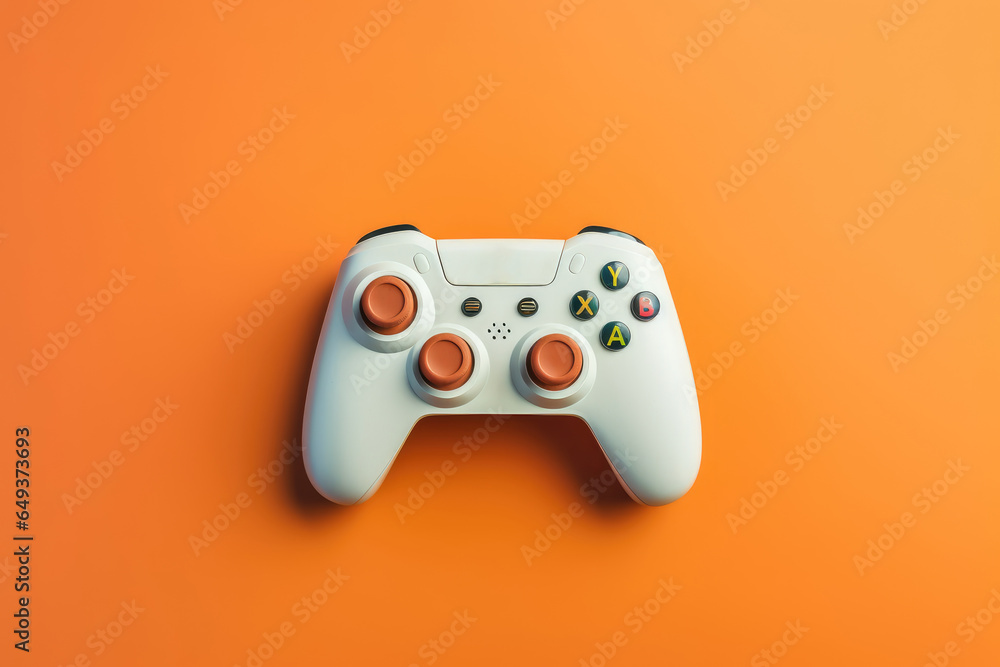 Wall mural Modern video game controller on colorful gradient background