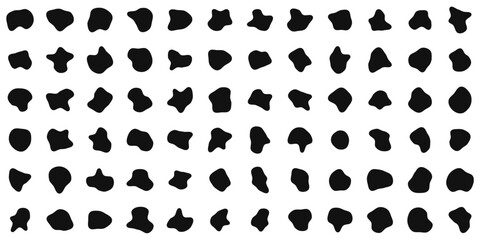 Random Black Cube Drops: Liquid Black Blotch Shapes for Design