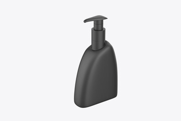 Cosmetic Bottle With Pump Mockup Isolated On White Background. 3d illustration