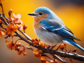 Obraz premium Bluebird in its Natural Habitat, Wildlife Photography, Generative AI