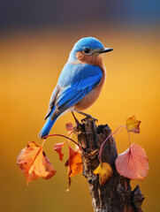 Fototapeta premium Bluebird in its Natural Habitat, Wildlife Photography, Generative AI