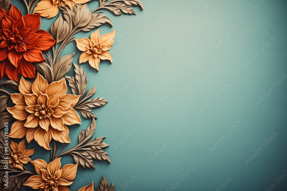 Poster quirky vintage wallpaper patterns background with empty space for text
