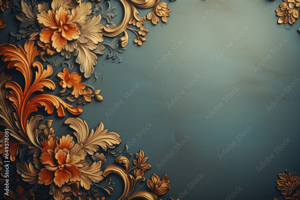 Poster quirky vintage wallpaper patterns background with empty space for text