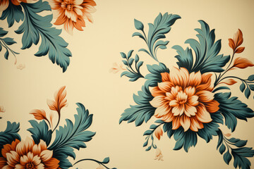 Quirky vintage wallpaper patterns background with empty space for text 