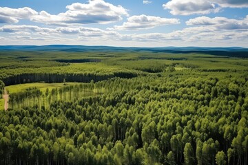 landscape of lush green region on a cloudy day
