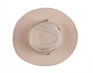 white cowboy felt hat isolated on white background