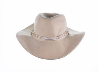 white cowboy felt hat isolated on white background