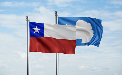 Chile and Antarctica flag