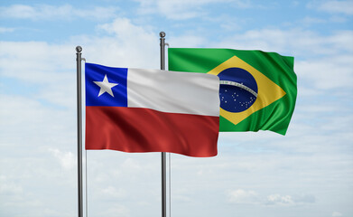 Brazil and Chile flag